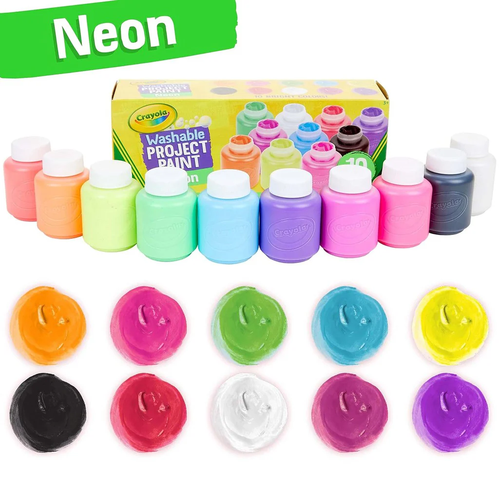 Crayola 10 CT 2-OZ NEON PAINT SET - Image 3