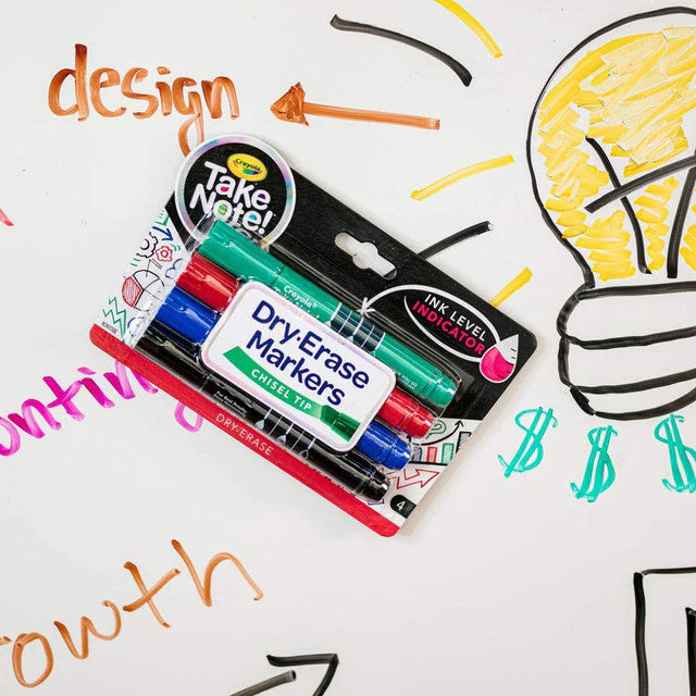 Crayola 4CT.TAKE NOTE BROAD LINE DRY-ERASE.COLORED - Image 4