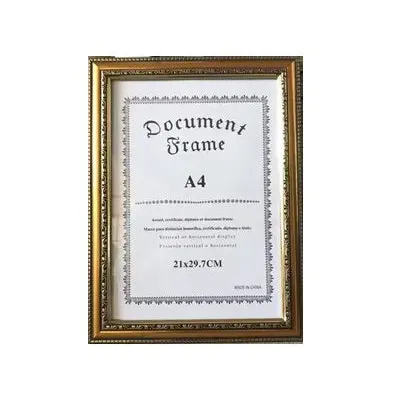 A4 Brown & Golden Document Frames Holder Wall Display