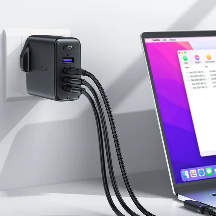 Acefast A40 GaN 100W Fast Charger – UK Plug + 4 Ports & Cable - Image 2