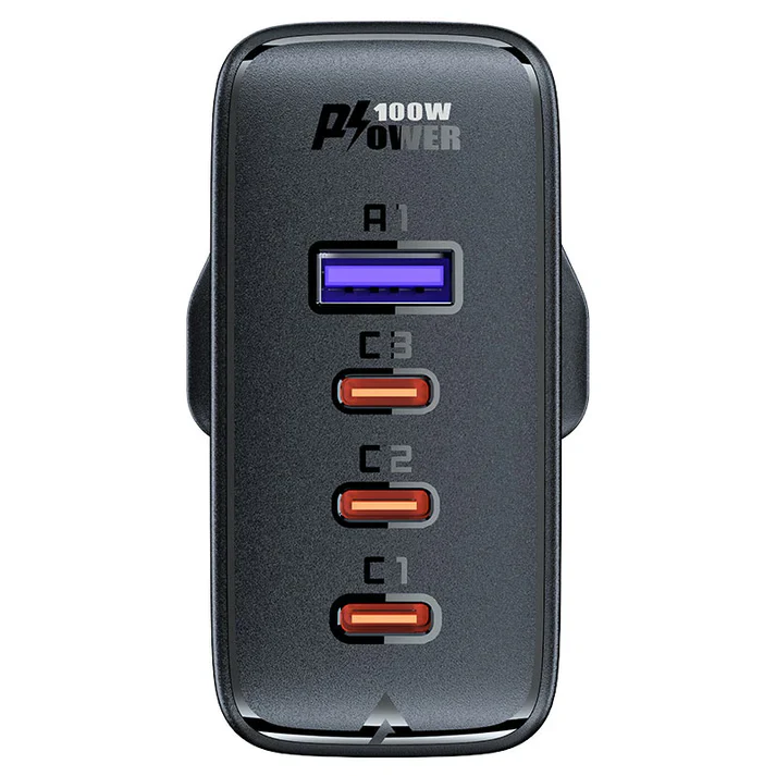 Acefast A40 GaN 100W Fast Charger – UK Plug + 4 Ports & Cable - Image 3