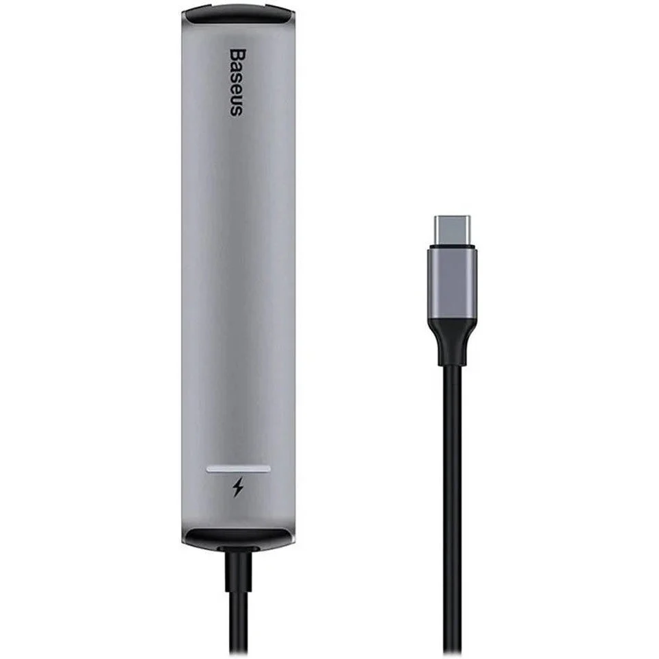 Adapter Baseus Adapter USB-C To 3XUSB HDMI USB-C 6in1 Silver - Image 3
