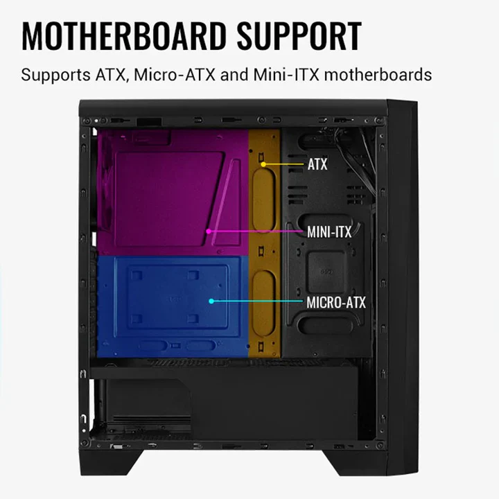 Aerocool Cylon RGB ATX Mid Tower Case - Black - Image 3