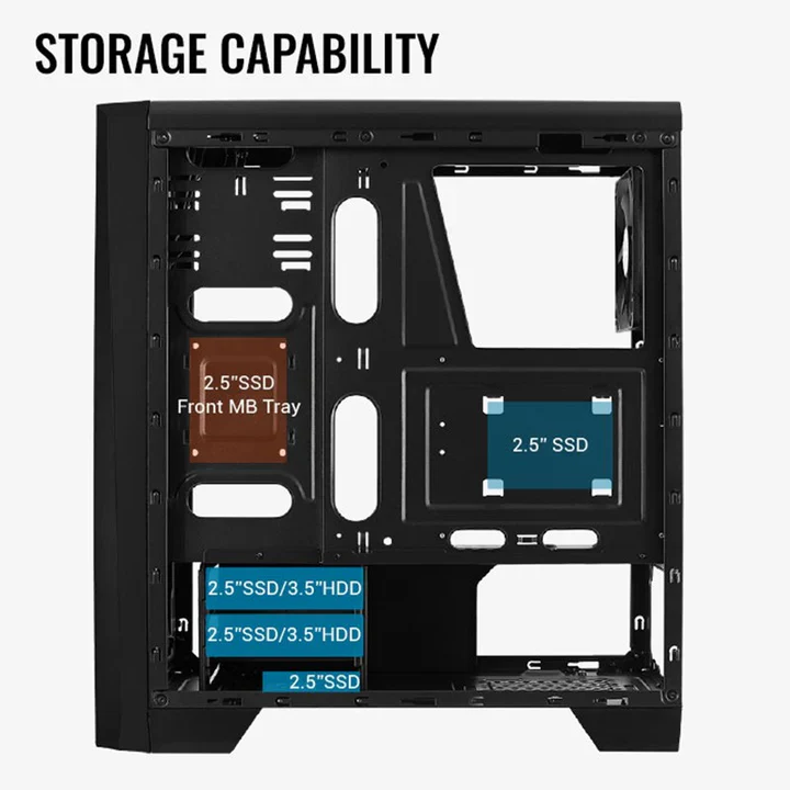 Aerocool Cylon RGB ATX Mid Tower Case - Black - Image 4