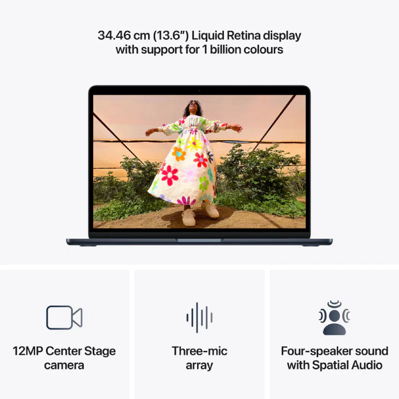 Apple MacBook Air - 13.6" / M5 / 10-Core CPU / 10-Core GPU / 16GB RAM / 1TB SSD / Arb/Eng / Midnight / 1YW - Image 5