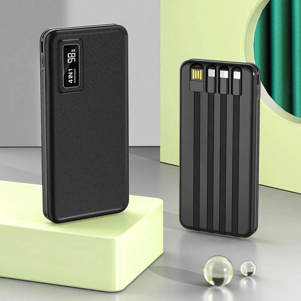Aspor A301 4-in-1 Power Bank - 20,000mAh / Lightning / Type-C / Micro USB / USB-A / Black - Image 6
