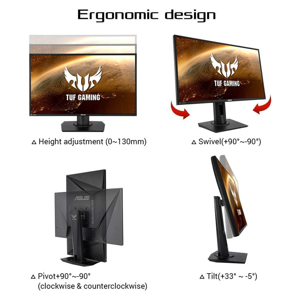 ASUS 27″ TUF Gaming VG279QM 280Hz 1ms Fast IPS FHD HDR400 Speaker Rotatable Adjustable Gaming Monitor - Image 3