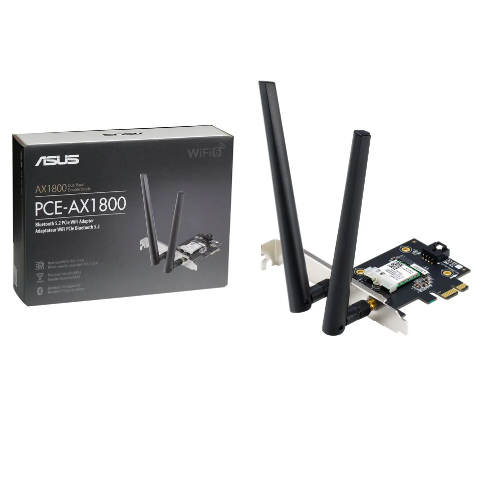 ASUS PCE-AX1800 AX1800 Dual Band PCI-E WiFi 6 Bluetooth 5.2 Adapter