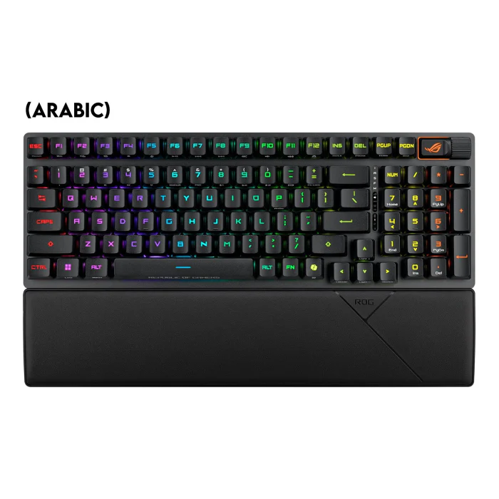 Asus X902 Rog Strix Scope II 96 RX Wireless Optical Mechanical Gaming Keyboard Rog RX Blue Switch Clicky And Speedy (Arabic) - Black