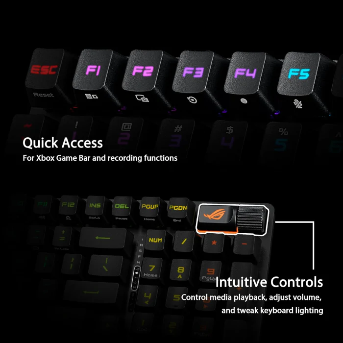Asus X902 Rog Strix Scope II 96 RX Wireless Optical Mechanical Gaming Keyboard Rog RX Blue Switch Clicky And Speedy (Arabic) - Black - Image 3