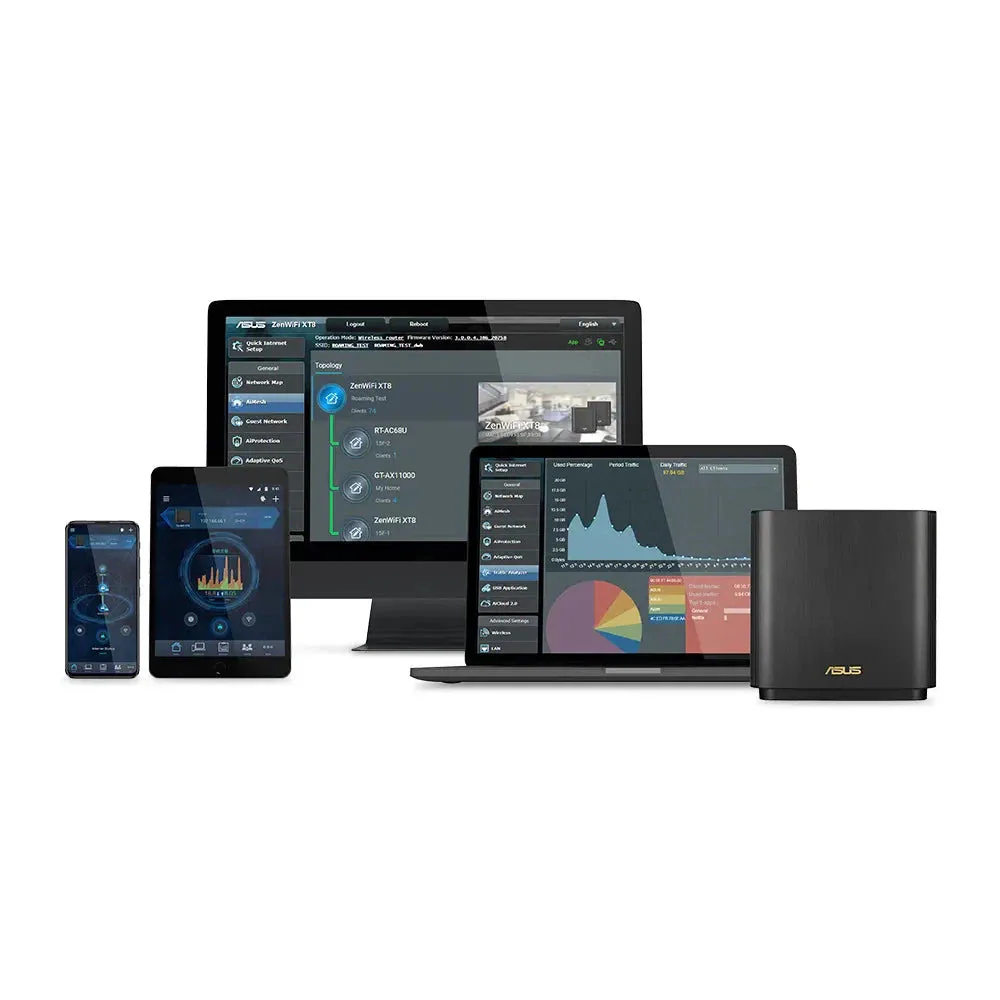 ASUS (XT8) ZenWi-Fi AX6600 Whole Home Tri-Band Mesh WiFi 6 - 5GHz (1201 Mbps) / USB 3.1 Gen 1 / Gigabit WAN / Gigabit LAN - Image 7