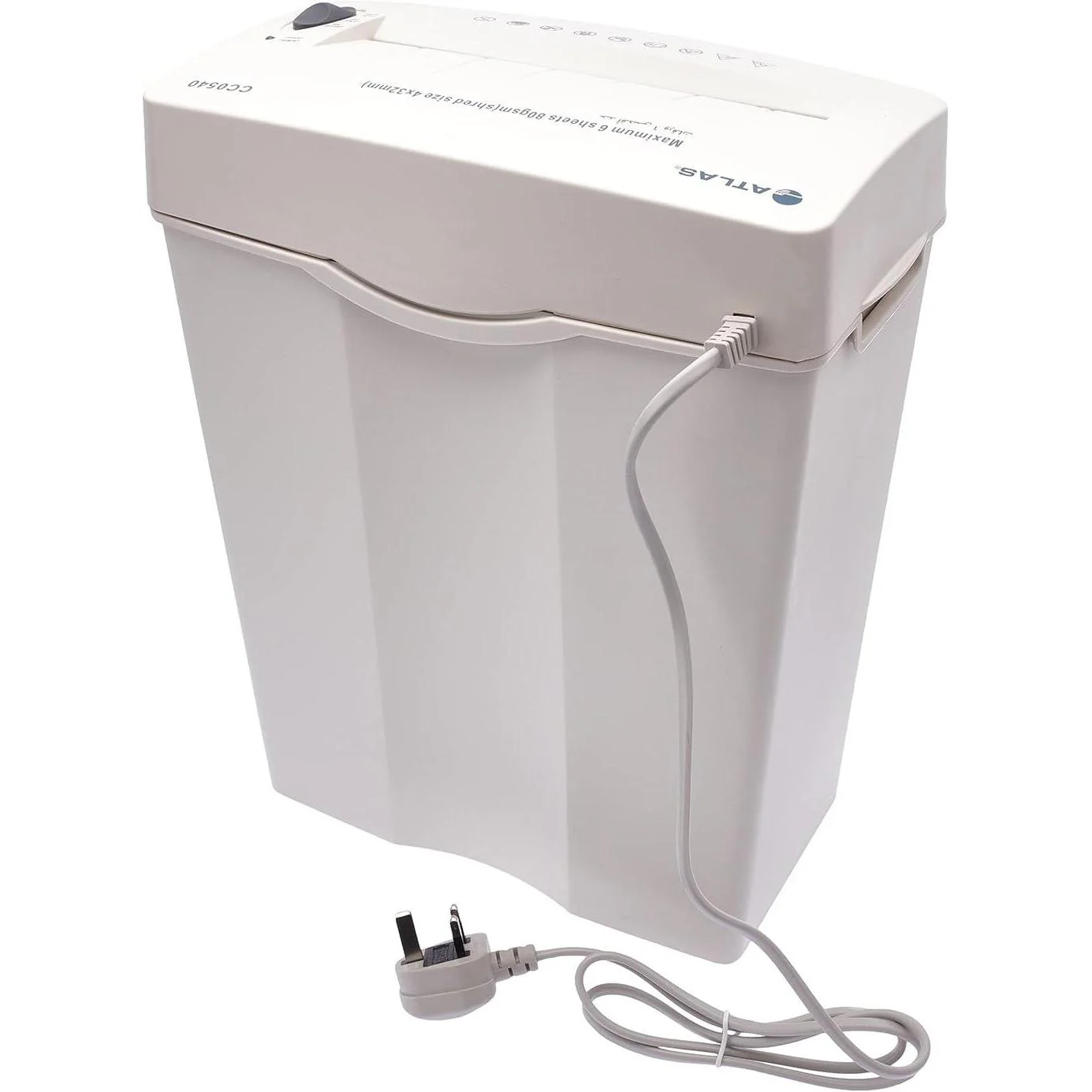 Atlas CC0540 Cross Cut 6 Sheet Paper Shredder - Image 4