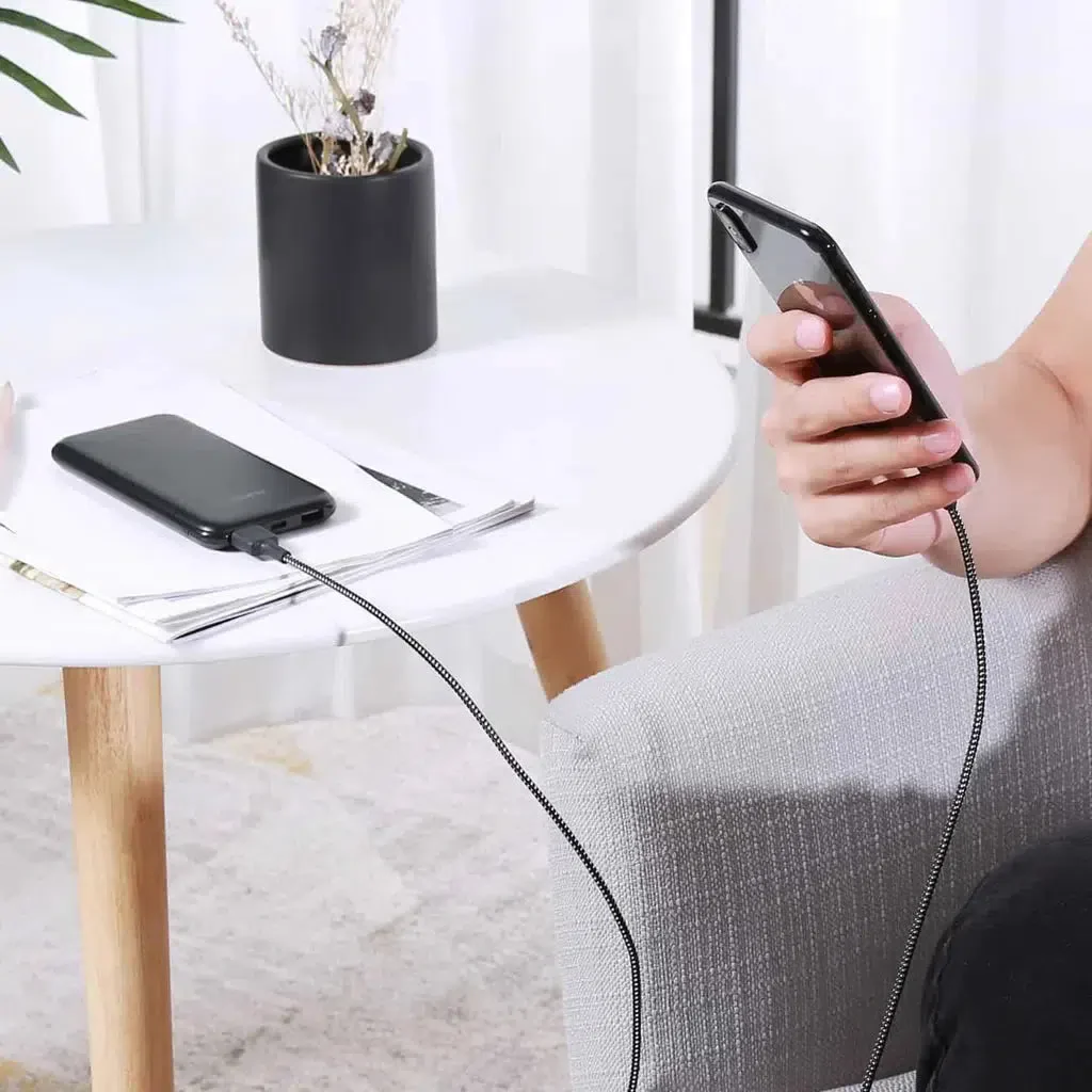 Aukey Black Braided Nylon Mfi Lightning 2M Cable - Image 3