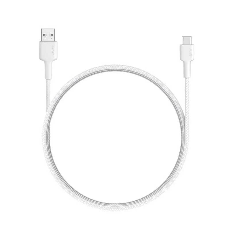 Aukey Braided Nylon Usb 2.0 To Usb-C Cable - 0.9m White - Image 4