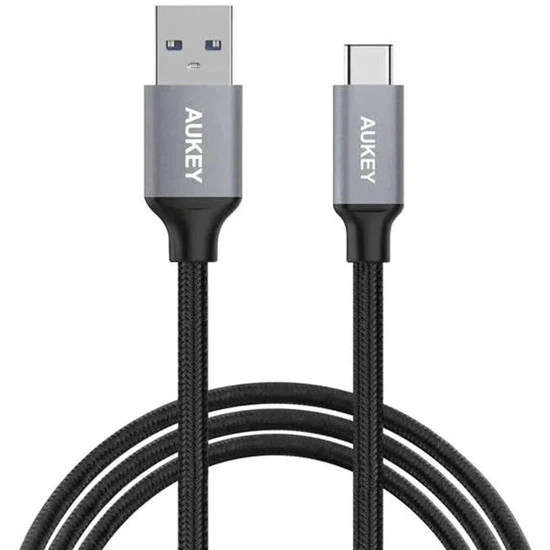 Aukey Braided Nylon Usb 3.0 To Usb-C 2M Cable - Black