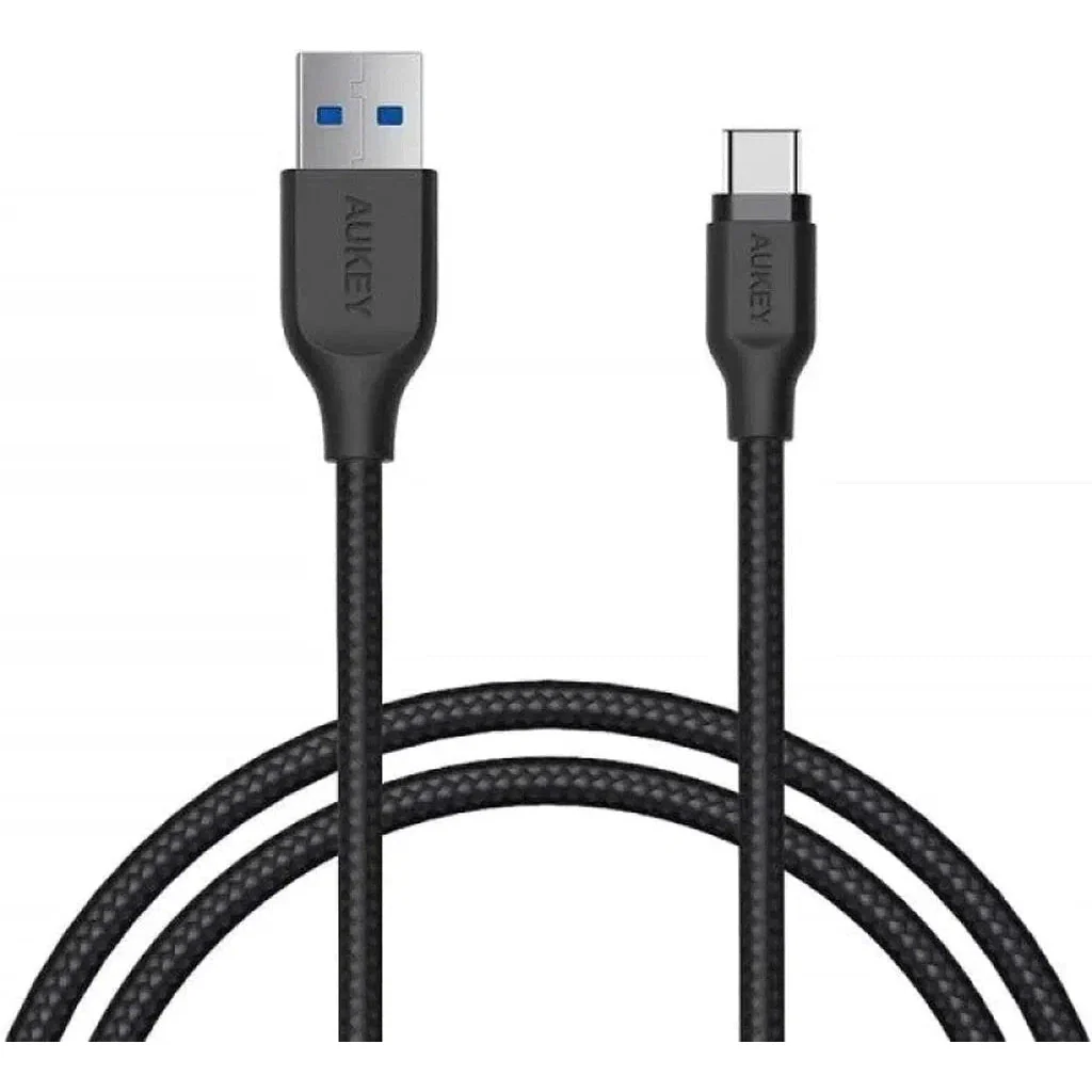 Aukey Braided Nylon Usb 3.1 Gen1 To Usb-C 1.2M Cable - Black - Image 3