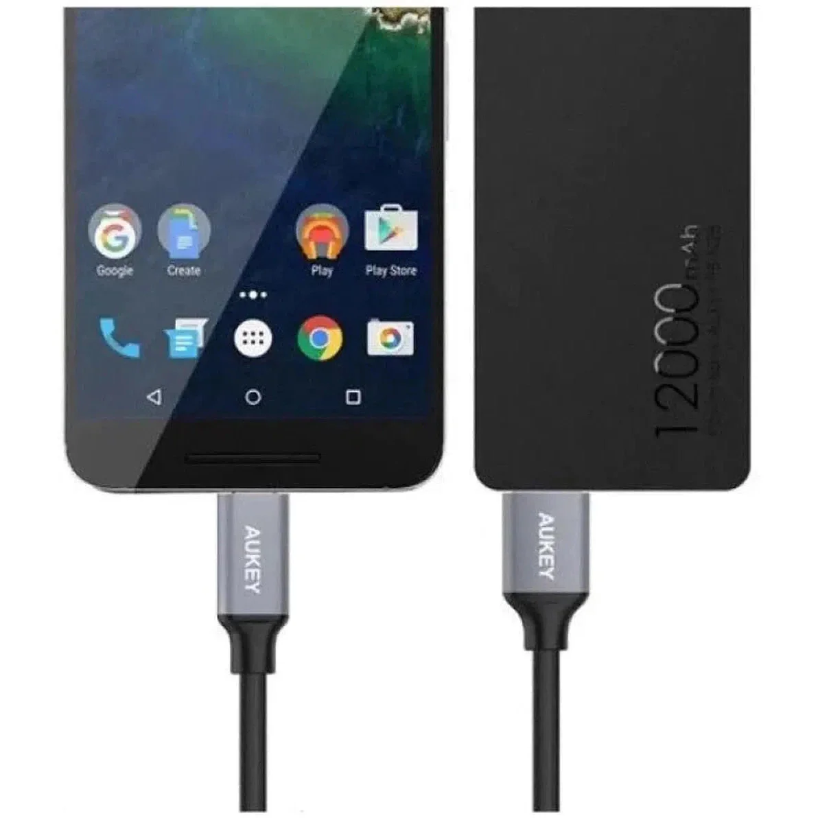 AUKEY CB-CMD1 1M USB A To USB C Quick Charge 3.0 Durable Braided Nylon Cable (3 Pack) - Image 4