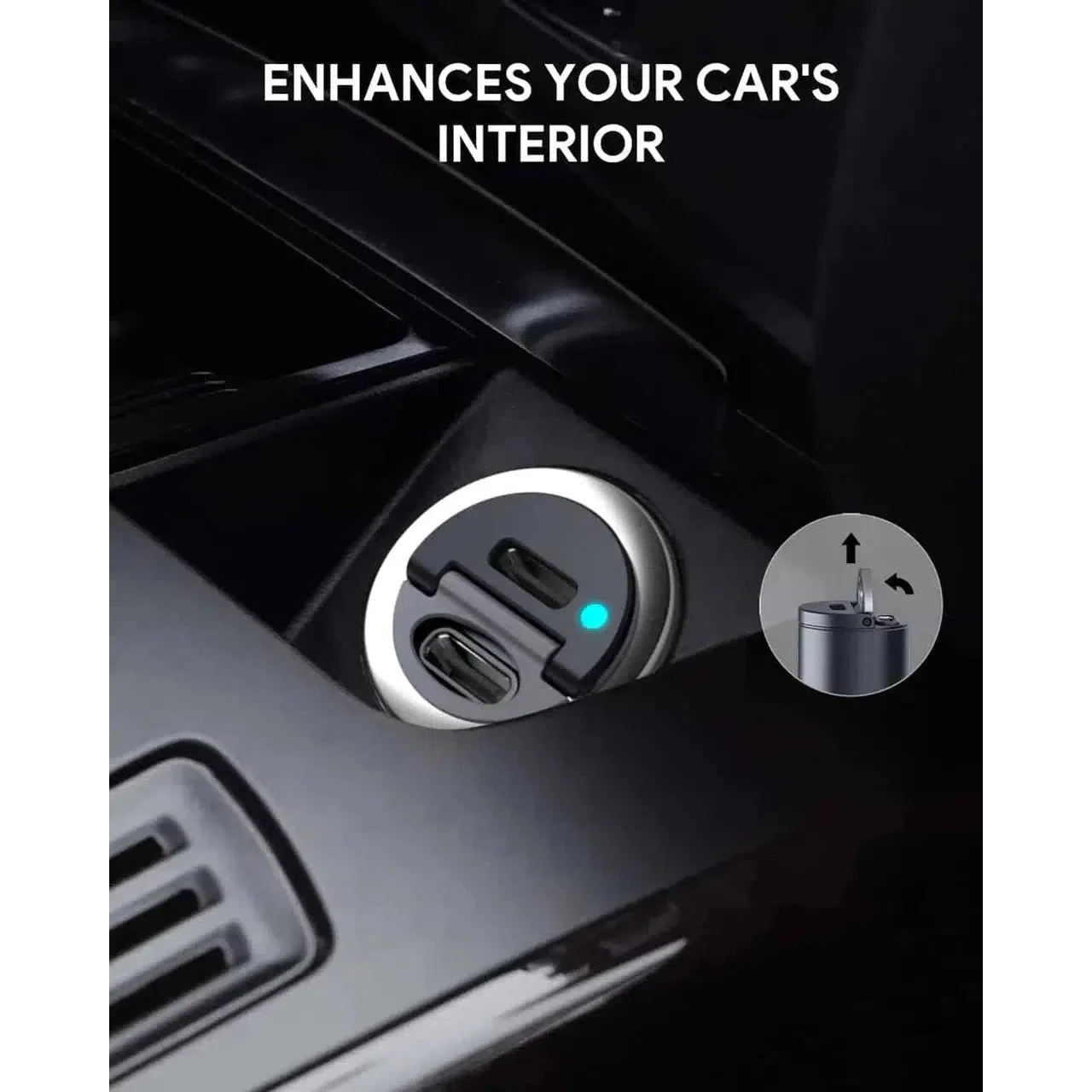 AUKEY CC-A4 Dual Port PD Car Charger - USB-C / 30W / Black - Image 5