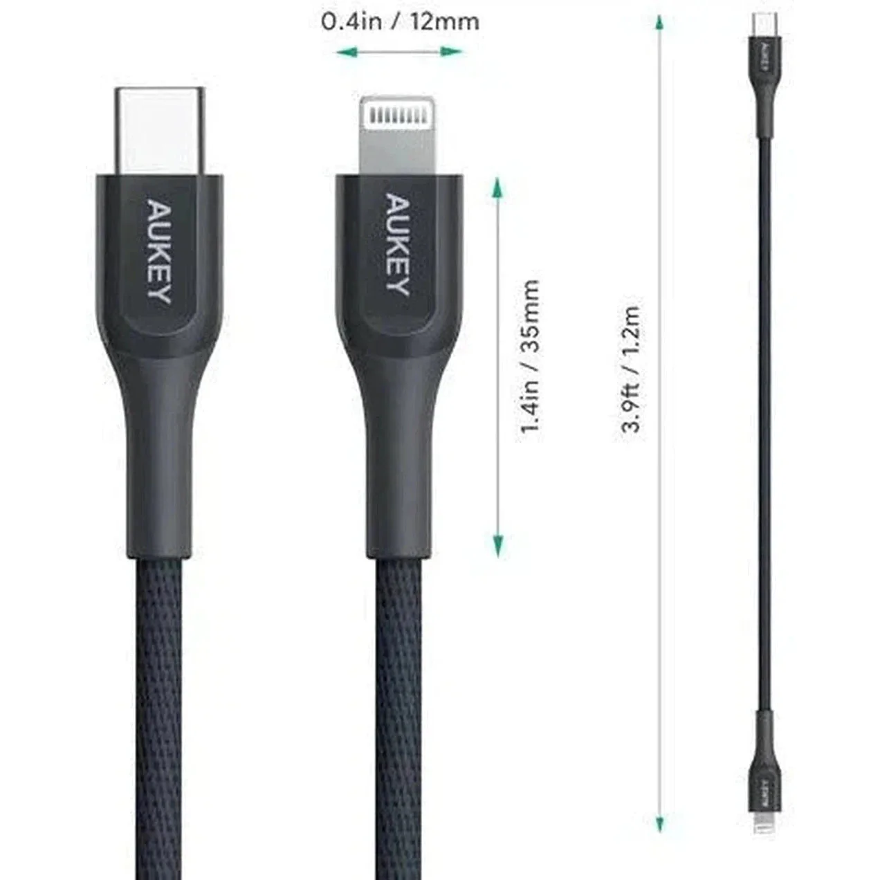 Aukey Kevlar Core Lightning To 1.2M Usb-C Cable - Image 4