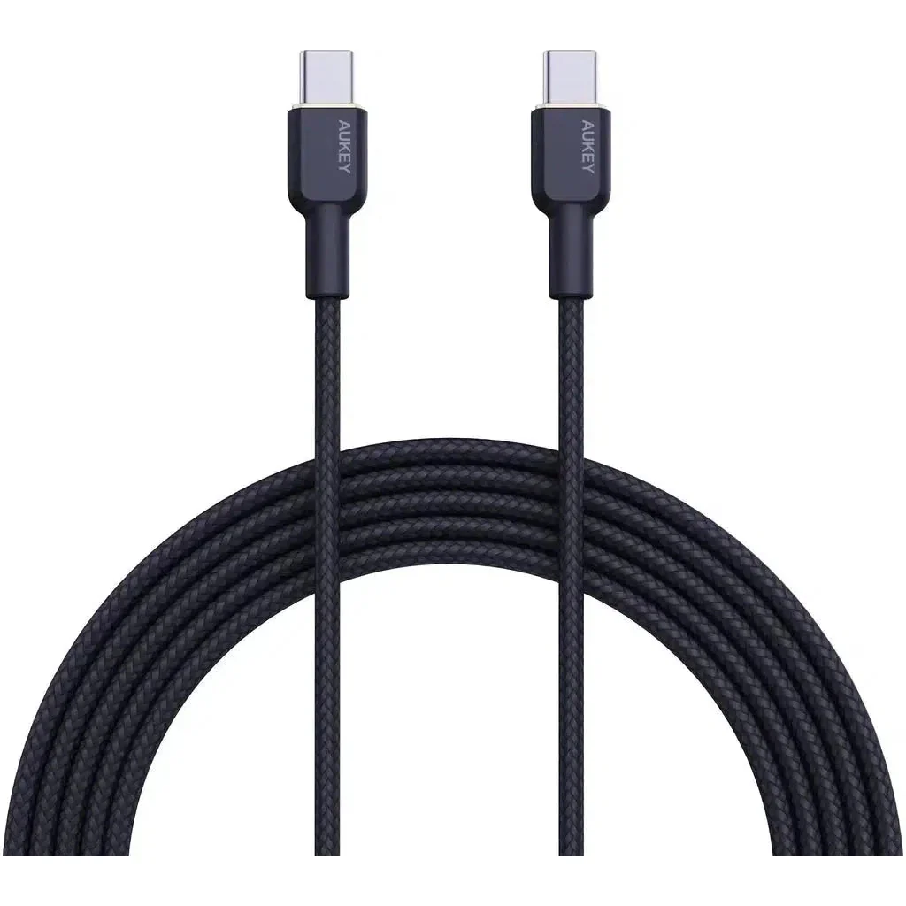 Aukey Nylon Braided Usb-C To Usb-C 1M Cable - Black