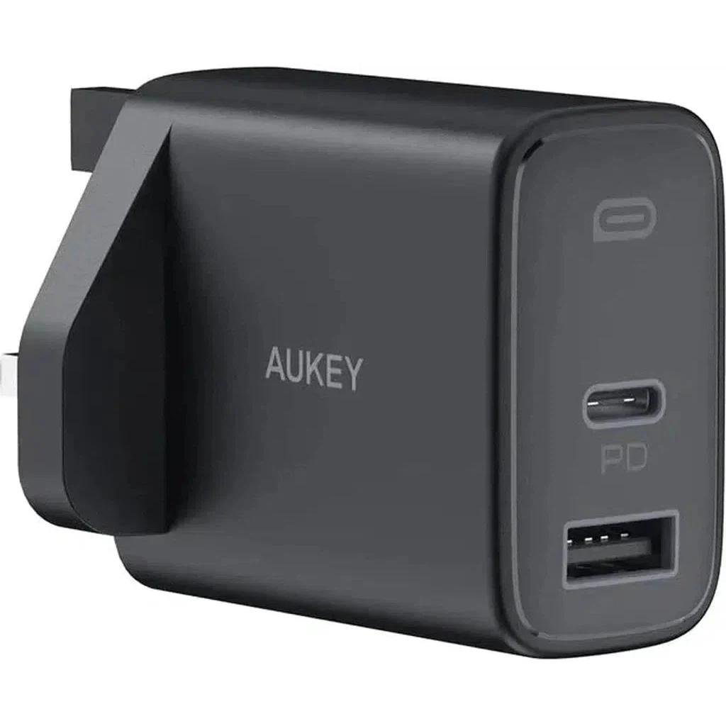 Aukey Pa-F3S Bk Dual Port 32W - Pd Usb C Wall Charger - Black