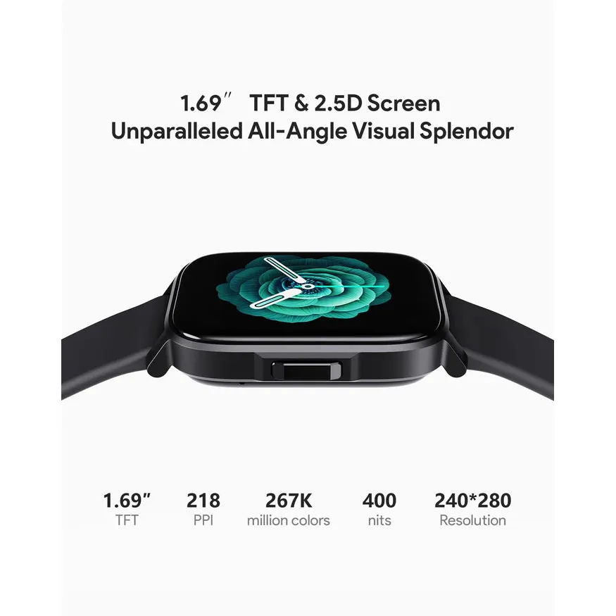 AUKEY SW-1S Smart Watch - 1.69" / Bluetooth / Jet Black - Image 2