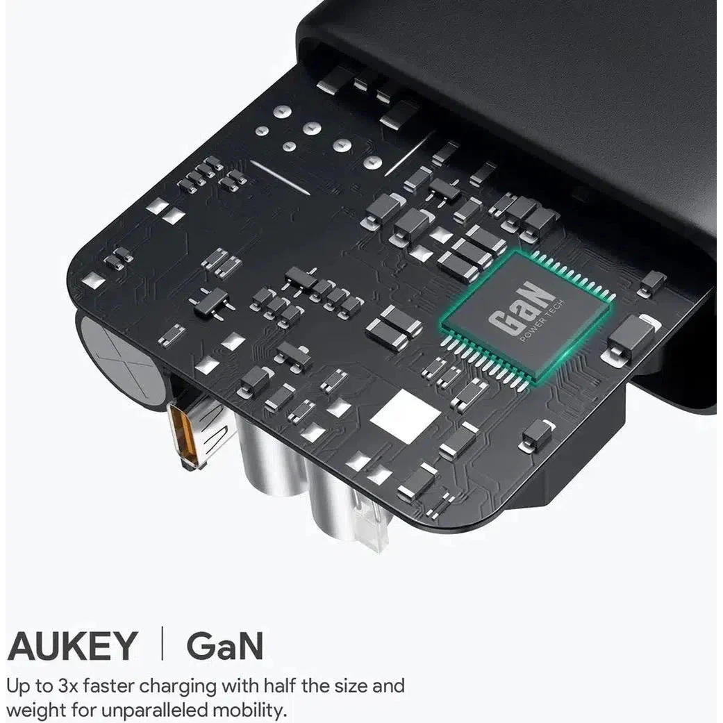 Aukey Pa-D4 Bk 60W Pd Wall Charger With Gan Power Tech With C To C Cable - Image 3
