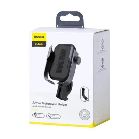 Baseus Armor Motorcycle holder（Applicable for bicycle）- Black - Image 6
