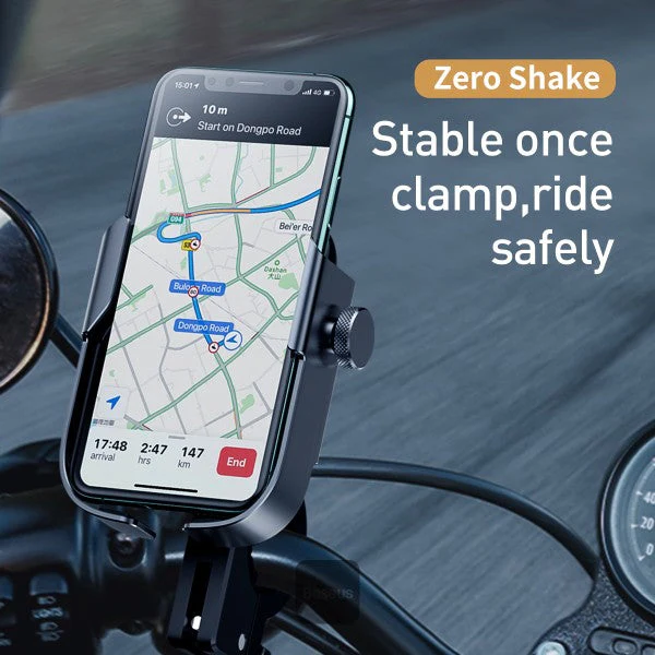 Baseus Armor Motorcycle holder（Applicable for bicycle）- Black - Image 7