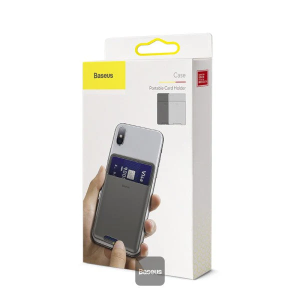 Baseus back stick silicone card bag - French grey - Image 5
