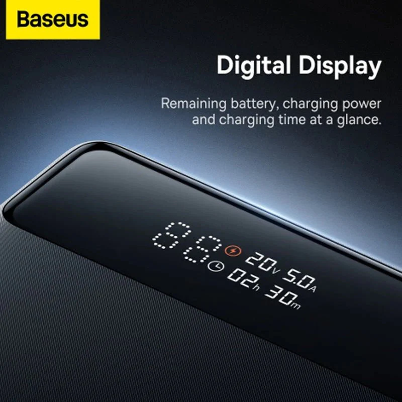Baseus Blade Power Digital Display HD Edition Power Bank - 100W PD/ 20000mAh/ Black - Image 3