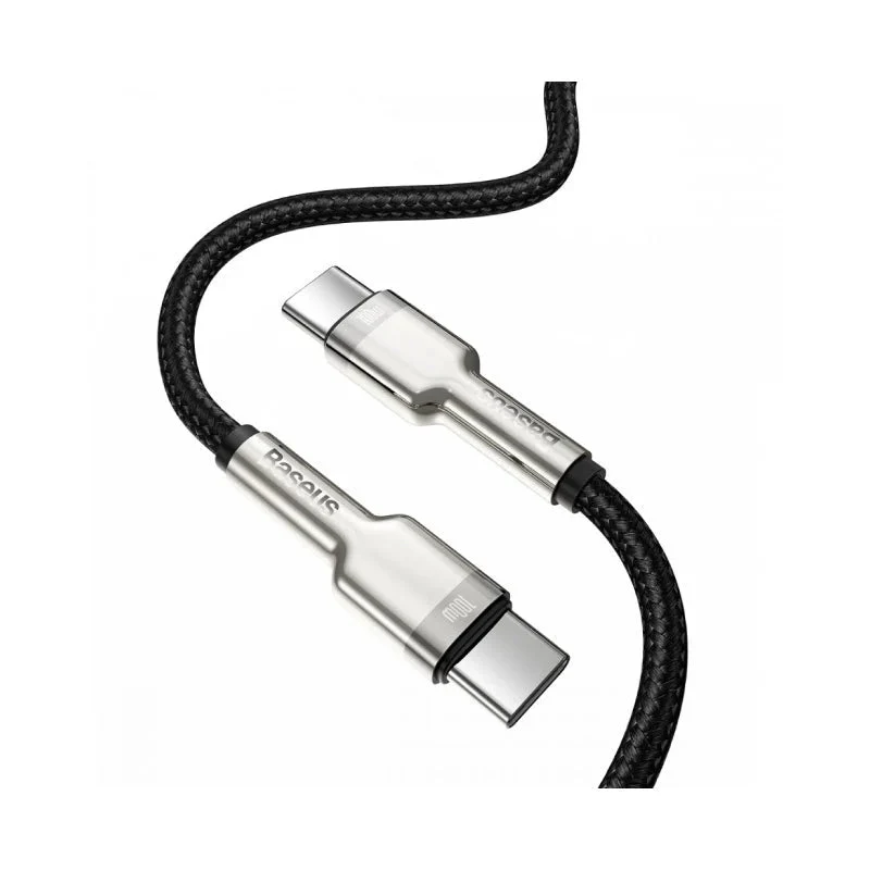 Baseus Cafule Series Metal Data Cable - Type-C / 100W / 1 Meter / Black - Image 2