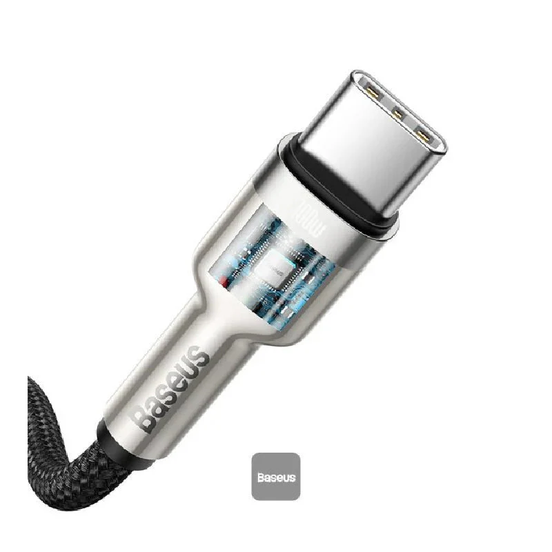 Baseus Cafule Series Metal Data Cable - Type-C / 100W / 1 Meter / Black - Image 3