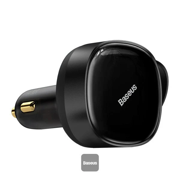 Baseus Enjoyment Retractable 2-in-1 Car Charger C+L 30W – Black - Image 2