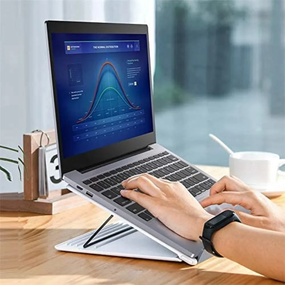 Baseus Let's Go Mesh Portable Laptop Stand White and Grey - Image 2