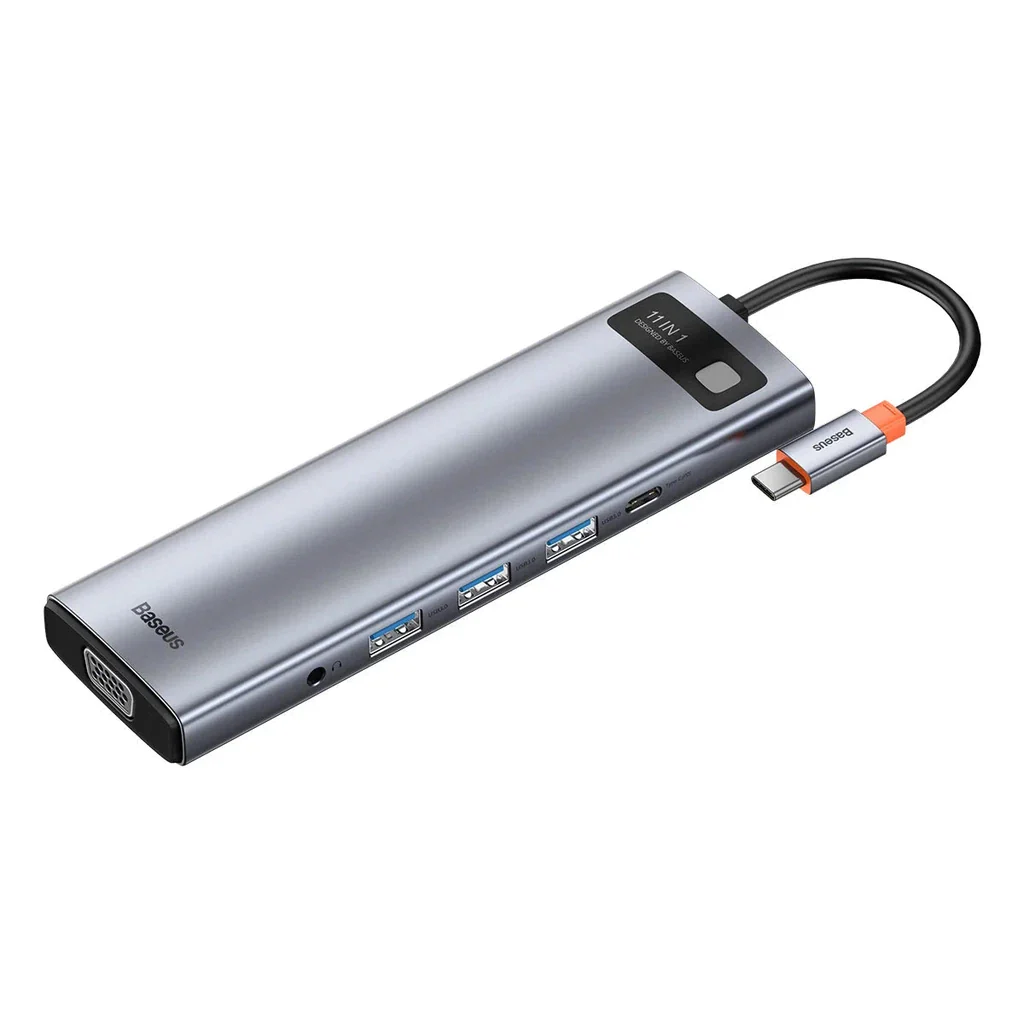 Baseus Metal Gleam Series 11-IN-1 Multifunctional Type-C Hub Docking Station Space Gray