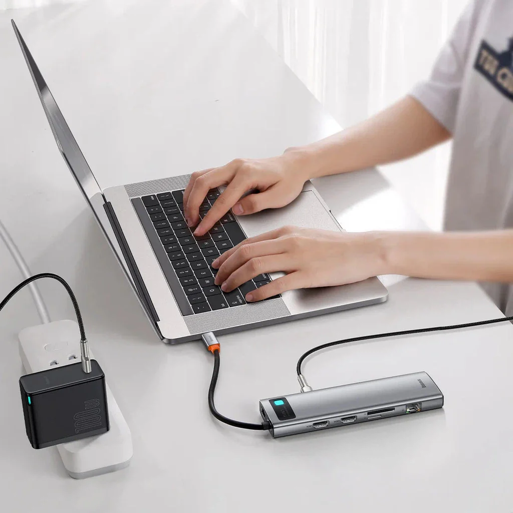 Baseus Metal Gleam Series 11-IN-1 Multifunctional Type-C Hub Docking Station Space Gray - Image 10