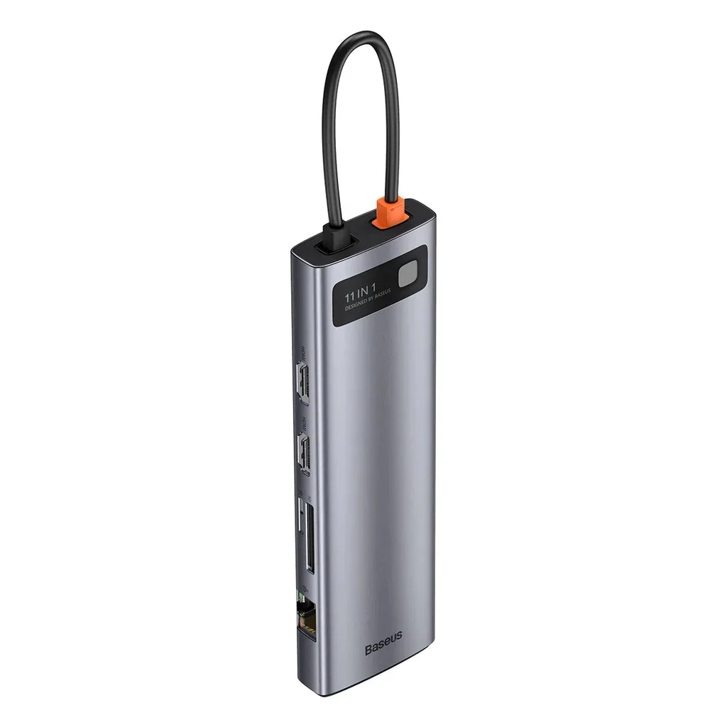 Baseus Metal Gleam Series 11-IN-1 Multifunctional Type-C Hub Docking Station Space Gray - Image 5