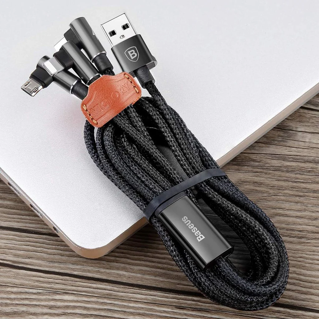 BASEUS MVP Cable 3 In 1 USB Output For iPhone + Type-C + Micro 3.5A Max 1.2M CAMLT-WZ01