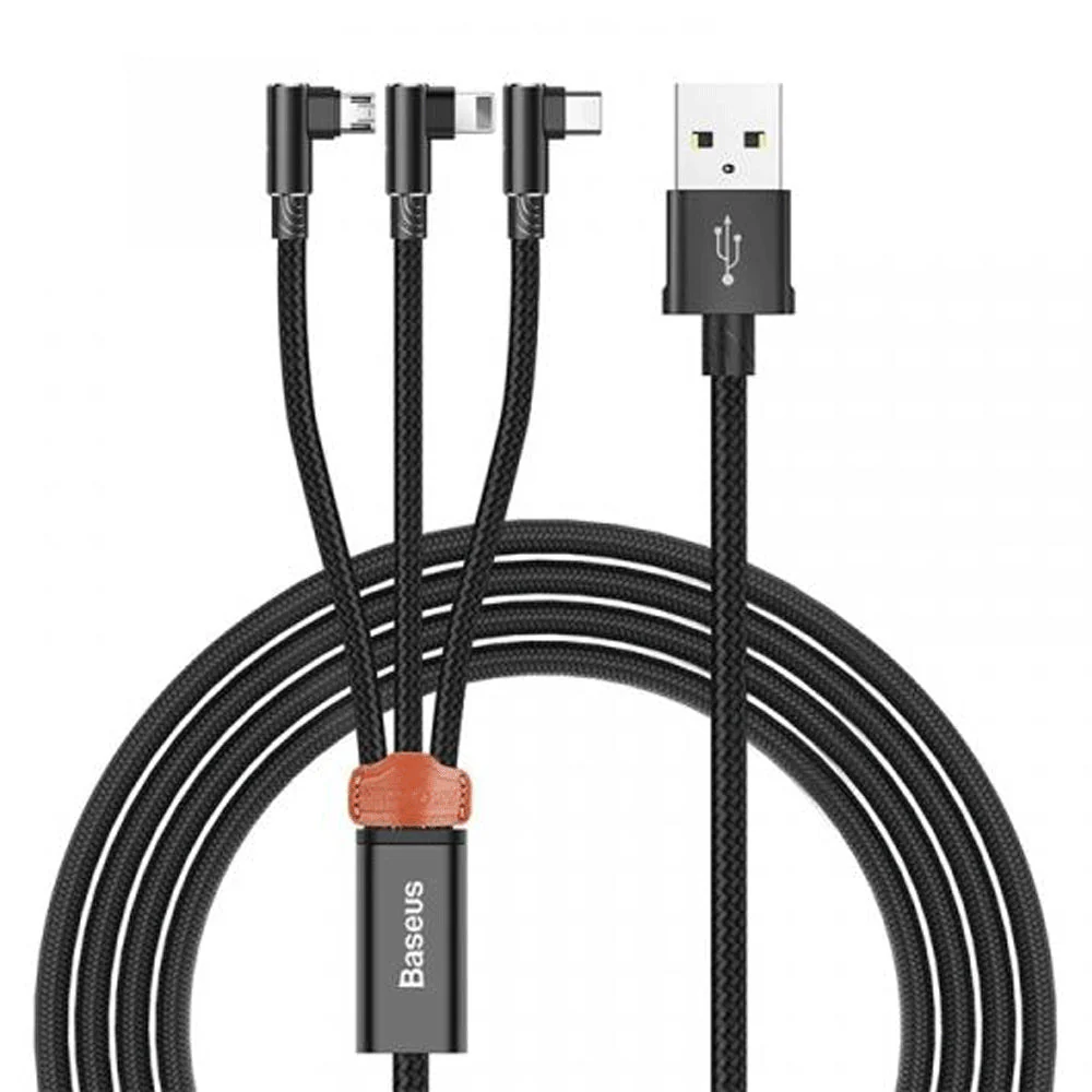 BASEUS MVP Cable 3 In 1 USB Output For iPhone + Type-C + Micro 3.5A Max 1.2M CAMLT-WZ01 - Image 7