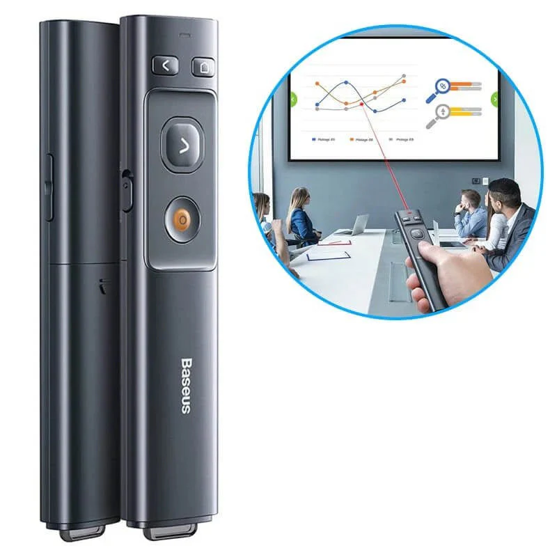 Baseus Orange Dot Wireless Presenter - RF2.4G Hz / 100m / Grey - Image 4