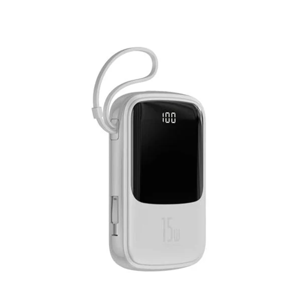 Baseus Qpow Digital Display Power Bank - Type C / 3A / 10000mAh / White - Image 3