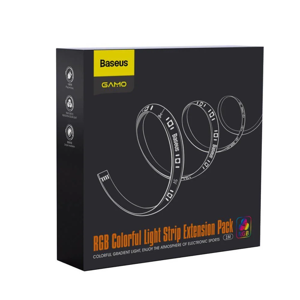 Baseus RGB Colorful Light Strip Extension Pack (DGRGB-01) (1m) (black) - Image 6