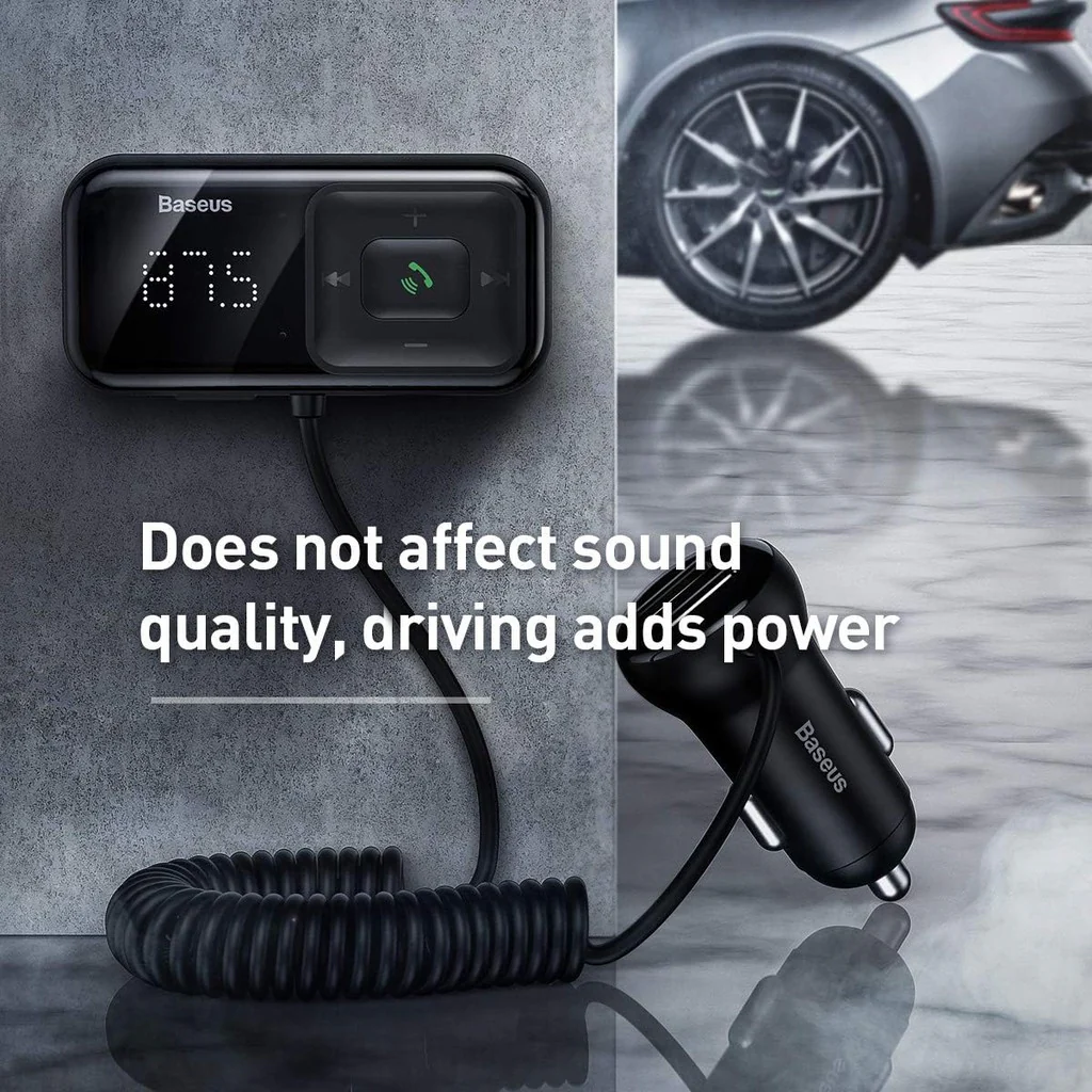 Baseus S-16 Bluetooth 5.0 FM Transmitter Wireless MP3 Car Charger-CCTM-E01 - Image 4