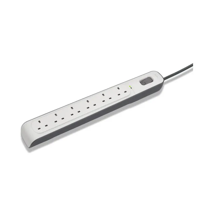 Belkin 6-Outlet Surge Protection Strip with 2M Power Cord -White/Grey - Image 4