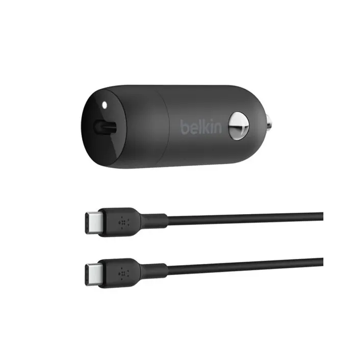Belkin Boost Charge USB-C Car Charger With PPS 30W + USB-C to USB-C Cable - Black