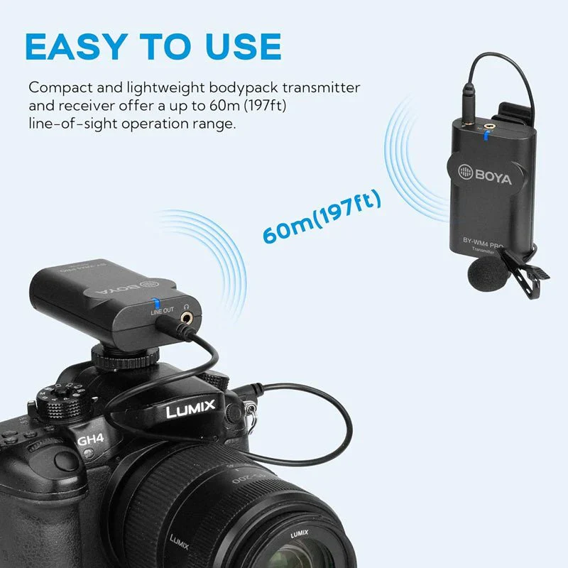 BOYA BY-WM4 PRO K1 Dual Channel 2.4G Wireless Studio Condenser Microphone Lavalier Interview Mic For DSLR Cameras - Image 4
