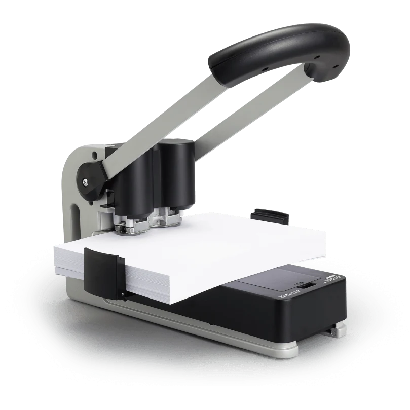 Carl Heavy Duty Punch Machine, 2 Hole Paper Punch 330 Sheet Punch Capacity - Black And Silver