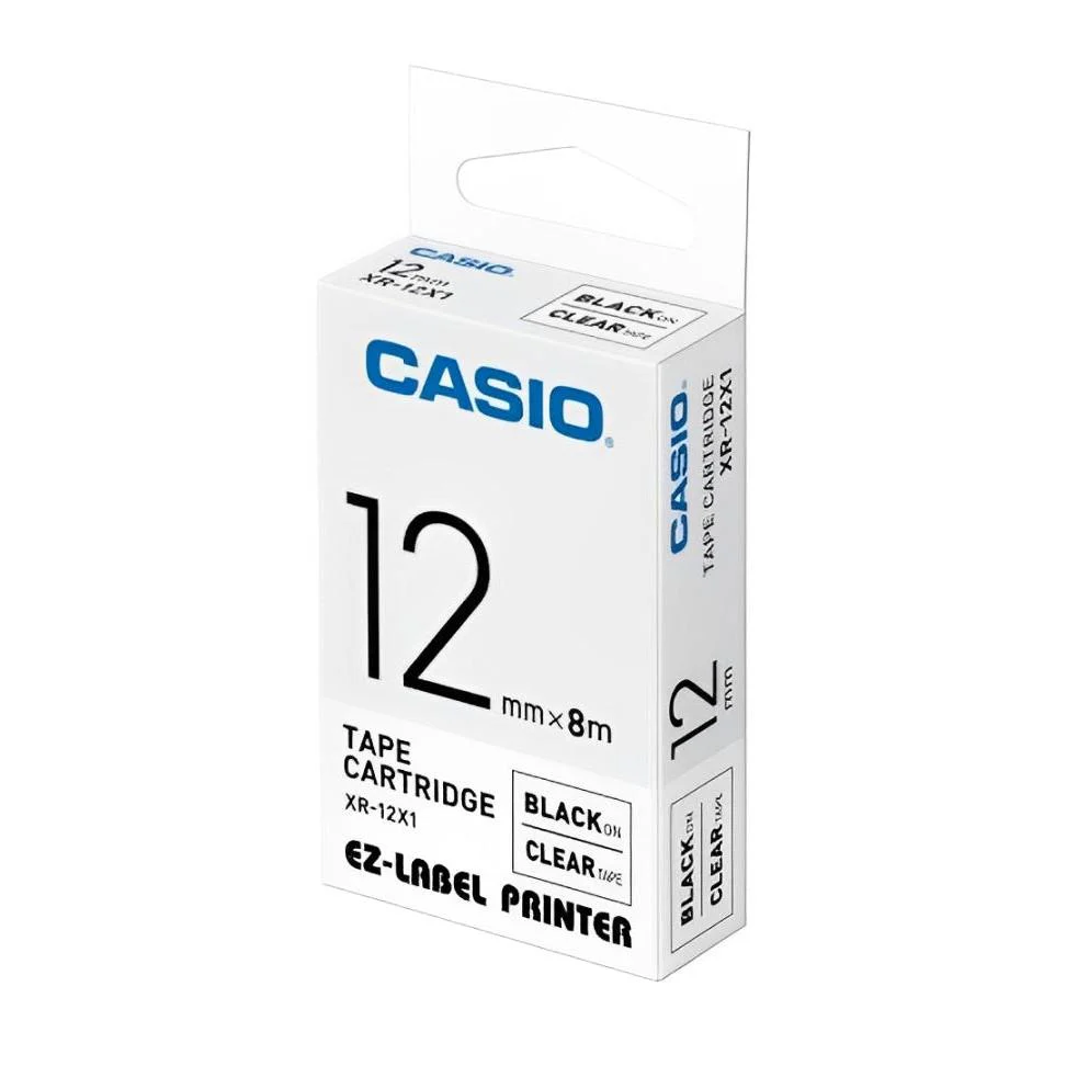 Casio Black on Clear Label Tape Cassette - Image 2