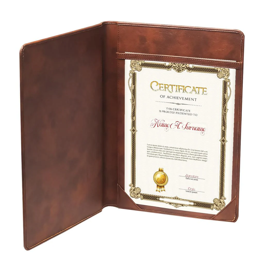 Certificate Holder PU Material - Brown Color - Image 3